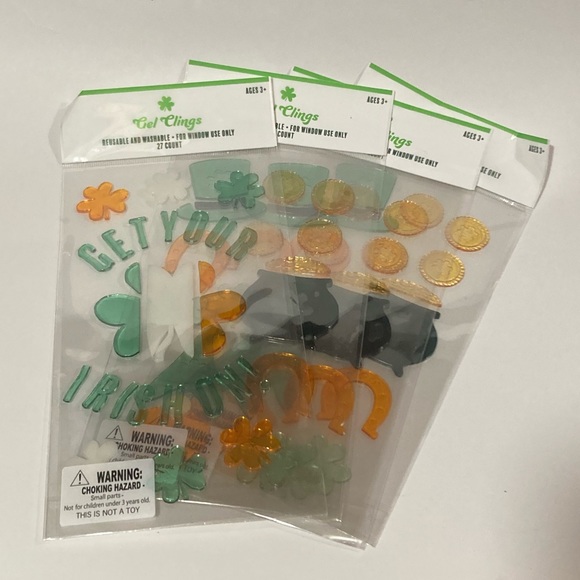 Bundle of 6 Window Gel Cling Decor for St Patty’s Day - Picture 8 of 9
